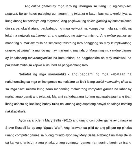 pananaliksik tungkol sa online games pdf